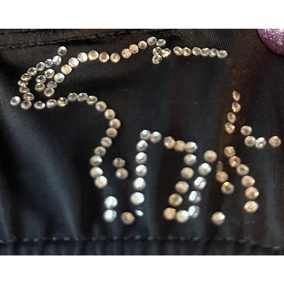 SNOWFLAKE RACERBACK & SPLITBACK GYMNAST, DANCE LEOTARD-CHILD S-MULTICLR-BLK TRIM - Picture 8 of 9